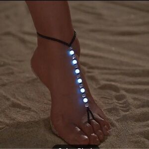 ✨NEW✨ Boho Elegant Black Beaded Foot body Jewelry anklet - glow in the dark